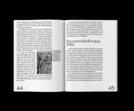 Two-page spread from the Labour Lounge catalogue detailing the history and environmental impact of raw material extraction in Brazil. fabian-garna-cgi-art-direction